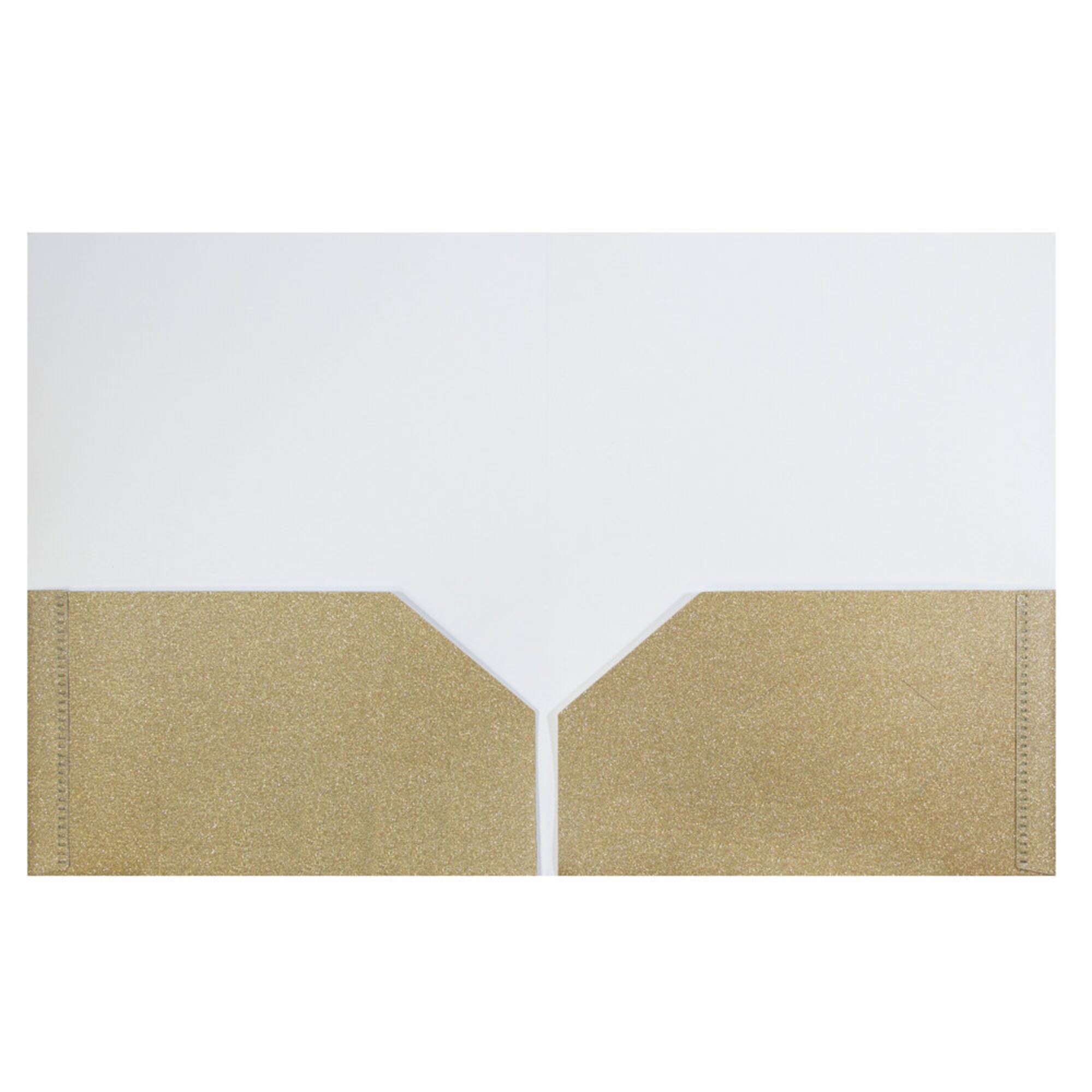 JAM Paper 2-Pocket Plastic Glitter Folders, 6ct.